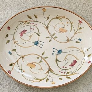 Target Home American Simplicity 15" Oval Deep Serving Platter Tan Floral 🍂🍁